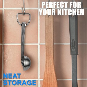 Measuring Spoons, Premium Heavy Duty Stainless Steel Measuring Spoons Cups Set, Small Tablespoon with Metric and US Measurements, Set of 6 for Measuring Dry and Liquid Ingredients