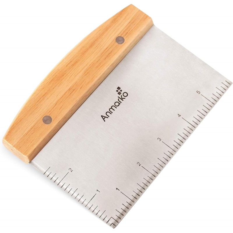 Dough Cutter for Bread and Pizza Dough - Stainless Steel Metal Griddle Scraper Chopper - Multipurpose Bench Scraper Kitchen Utensil for Flat Top Griddle - Commercial Quality