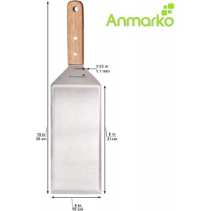 Stainless Steel Metal Griddle 4 x 8 inch Spatula - Spatula Hamburger Turner Scraper - Pancake Flipper - Great for BBQ Grill and Flat Top Griddle - Commercial Grade