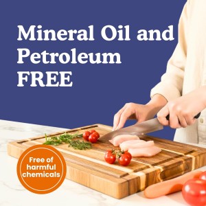 Non Toxic Wood Cutting Board - Conditioned with Natural Beeswax Flaxseed & Lemon Oil - Free of Mineral Oil - Made of FSC Certified Acacia Wood - 16" x 11" Thick Cutting Board by Ziruma