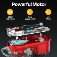 VIVOHOME 3-in-1 Stand Mixer, 6 Quart Electric Tilt-Head Kitchen Mixer with Bowl, Multifunctional Food Mixer with Meat Grinder and Blender Attachments, Dough Hook, Beater, and Whisk, Red