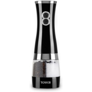 Tower Duo Electric Salt/Pepper Mill, Bla...