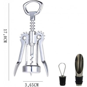Red Wine Bottle Cap Opener Wing Corkscrew Vacuum Stopper Foil Cutter Pourer Kit Energy Saving