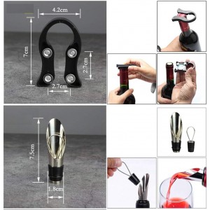 Red Wine Bottle Cap Opener Wing Corkscrew Vacuum Stopper Foil Cutter Pourer Kit Energy Saving