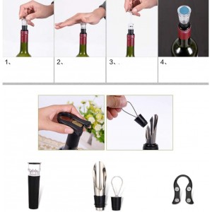 Red Wine Bottle Cap Opener Wing Corkscrew Vacuum Stopper Foil Cutter Pourer Kit Energy Saving