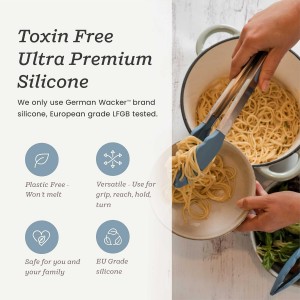 Starpack 'Get a Grip' Silicone Kitchen Tongs for Cooking (2Pcs) - BBQ Tongs for Grill Heat Resistant to 600°F - Stainless Steel Kitchen Utensils w/Non Stick Silicone Tips - 9