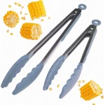 Starpack 'Get a Grip' Silicone Kitchen Tongs for Cooking (2Pcs) - BBQ Tongs for Grill Heat Resistant to 600°F - Stainless Steel Kitchen Utensils w/Non Stick Silicone Tips - 9