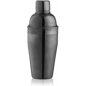 True 4-Piece Cocktail Shaker Set Includes Cobbler Shaker, Strainer, Jigger, Bar Spoon for Classic Cocktails, Mixed Drinks, Cold Brew, Home Bar Tools, Bartender Gifts, Bar Cart Accessories, Black