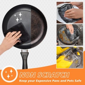 SUNLAND Netted Dish Cloths for Washing Dishes No Odor Dishes Scrubber for Kitchen-Fast Drying and Easy to Clean Mesh Dish Cloth 6 Pack 12Inch x12Inch Black