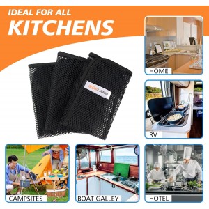 SUNLAND Netted Dish Cloths for Washing Dishes No Odor Dishes Scrubber for Kitchen-Fast Drying and Easy to Clean Mesh Dish Cloth 6 Pack 12Inch x12Inch Black