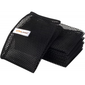 SUNLAND Netted Dish Cloths for Washing Dishes No Odor Dishes Scrubber for Kitchen-Fast Drying and Easy to Clean Mesh Dish Cloth 6 Pack 12Inch x12Inch Black