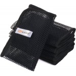 SUNLAND Netted Dish Cloths for Washing Dishes No Odor Dishes Scrubber for Kitchen-Fast Drying and Easy to Clean Mesh Dish Cloth 6 Pack 12Inch x12Inch Black