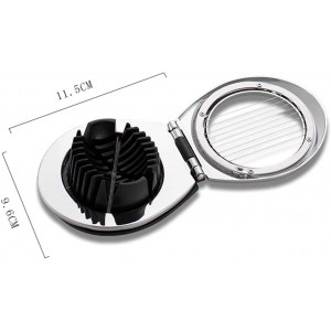 Egg Slicer Egg Cutter Egg Wedger For Hard Boiled Eggs,Stainless Steel Wire with 3 Slicing Styles Silver&Black