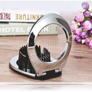 Egg Slicer Egg Cutter Egg Wedger For Hard Boiled Eggs,Stainless Steel Wire with 3 Slicing Styles Silver&Black