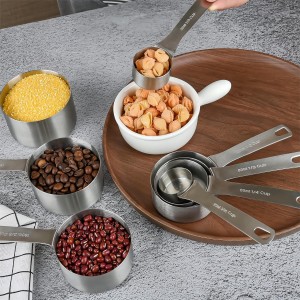 Smithcraft Measuring Cup Set of 8, 18/8 Stainless Steel Measuring Cups for Kitchen & Baking, Heavy Duty Metric & US Measure Cups Set with 2/3 Cup & 3/4 Cup Meaure Cups