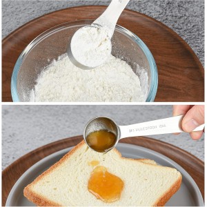 Smithcraft Measuring Cup Set of 8, 18/8 Stainless Steel Measuring Cups for Kitchen & Baking, Heavy Duty Metric & US Measure Cups Set with 2/3 Cup & 3/4 Cup Meaure Cups