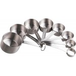 Smithcraft Measuring Cup Set of 8, 18/8 Stainless Steel Measuring Cups for Kitchen & Baking, Heavy Duty Metric & US Measure Cups Set with 2/3 Cup & 3/4 Cup Meaure Cups