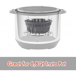 Webake 7 Inch Fluted Tube Pan Non-stick, Heavy Duty Carbon Steel Kugelhopf Cake Baking Mold for 6QT 8QT Insta Pot