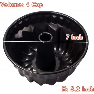 Webake 7 Inch Fluted Tube Pan Non-stick, Heavy Duty Carbon Steel Kugelhopf Cake Baking Mold for 6QT 8QT Insta Pot