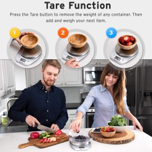 Etekcity Food Kitchen Scale Bowl, Digital Ounces and Grams for Cooking, Baking, Meal Prep, Dieting, and Weight Loss, 11lb/5kg, Silver