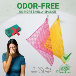 Olivia tree 5PCS Innovative Dish Washing Net Cloths,Scourer, Quick Dry,Perfect Scrubber for Washing Dishes 11