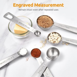 Measuring Spoons: U-Taste 18/8 Stainless Steel Measuring Spoons Set of 9 Piece: 1/16 TSP, 1/8 TSP, 1/4 TSP, 1/3 TSP, 1/2 TSP, 3/4 TSP, 1 TSP, 1/2 tbsp & 1 tbsp Dry and Liquid Ingredients