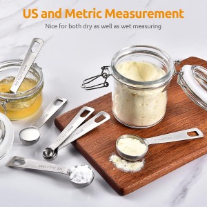Measuring Spoons: U-Taste 18/8 Stainless Steel Measuring Spoons Set of 9 Piece: 1/16 TSP, 1/8 TSP, 1/4 TSP, 1/3 TSP, 1/2 TSP, 3/4 TSP, 1 TSP, 1/2 tbsp & 1 tbsp Dry and Liquid Ingredients