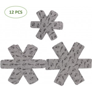 BOYAN Pot and Pan Protectors, Set of 12 and 3 Different Size, Cookware Protector Set/Felt Pots and Pans Divider Separator Pads Anti-Slip to Avoid Scratching or Marring When Stacking