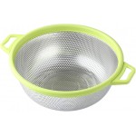 Stainless Steel Colander With Handle and Legs, Large Metal Green Strainer for Pasta, Spaghetti, Berry, Veggies, Fruits, Noodles, Salads, 5-quart 10.5” Kitchen Mesh Colander, Dishwasher Safe