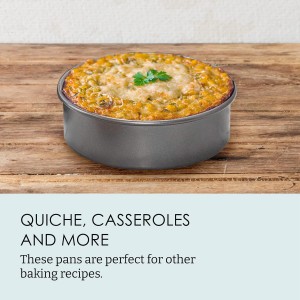 Chicago Metallic Professional 3-Piece Round Cake Pan Set of 6, 8, 10 inch Premium Nonstick Bakeware, Heavy-Weight Carbon Steel for Even Baking, Perfect for Layer Cakes