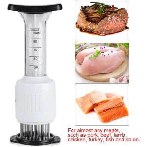 Dioche Meat Marinade Needle Injector, 30 and Tenderizer Injector, Steaks Flavor Syringe Cook Kitchen Tool, for BBQ, Turkey, Fish, Brisket, Pork and Chicken