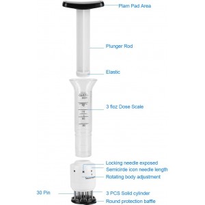 Dioche Meat Marinade Needle Injector, 30 and Tenderizer Injector, Steaks Flavor Syringe Cook Kitchen Tool, for BBQ, Turkey, Fish, Brisket, Pork and Chicken