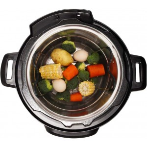 Steamer Rack Trivet with Heat Resistant Silicone Handles Compatible with Instant Pot Accessories 6 Qt 8 Quart, Stainless Steam Rack Pressure Cooker Trivet - Long Handles for Easy Chicken & Pot Removal