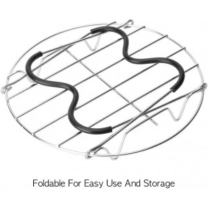 Steamer Rack Trivet with Heat Resistant Silicone Handles Compatible with Instant Pot Accessories 6 Qt 8 Quart, Stainless Steam Rack Pressure Cooker Trivet - Long Handles for Easy Chicken & Pot Removal