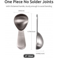 Coffee Scoop: U-Taste 18/8 Stainless Steel Measuring Coffee Scoop 2 tablespoon, Short Handled Measure Scooper for Ground Coffee, Bean in Canister (Silver, 2Tbsp/30ml)