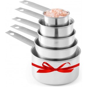 Stainless Steel Measuring Cups, Laxinis world 5 Piece Stackable Measuring Set (1)