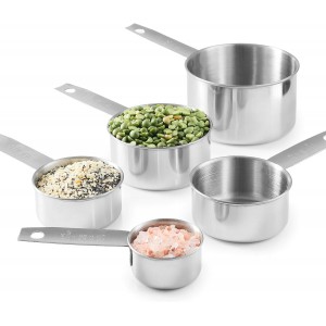 Stainless Steel Measuring Cups, Laxinis world 5 Piece Stackable Measuring Set (1)