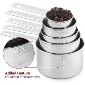Stainless Steel Measuring Cups, Laxinis world 5 Piece Stackable Measuring Set (1)