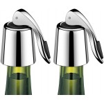 Wine Stoppers Set of 2 - Stainless Steel Wine Bottle Stopper with Silicone Seal, Reusable Beverage Preserver, Freshness Keeper, Premium Bottle Sealers, Ideal Wine Saver Accessory Gift Set