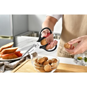 Kitchen Scissors - Heavy Duty Utility Come Apart Kitchen Shears for Chicken, Meat, Food, Vegetables - 9.25 Inch Long Black & Red