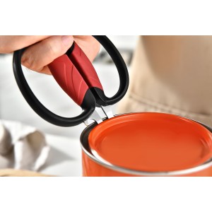 Kitchen Scissors - Heavy Duty Utility Come Apart Kitchen Shears for Chicken, Meat, Food, Vegetables - 9.25 Inch Long Black & Red