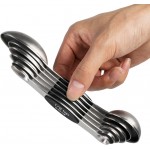 Magnetic Measuring Spoons Set of 6 Stainless Steel Dual Sided Stackable Teaspoon for Measuring Dry and Liquid Ingredients