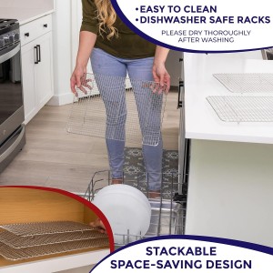 KITCHENATICS Heavy Duty Half Sheet Cooling Racks, Rust Resistant Stainless Steel Baking Racks, Wire Racks Fit Half Sheet Pan, Bacon Grill Rack for Oven, Cookie Cooling Racks 11.8