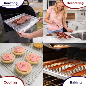 KITCHENATICS Heavy Duty Half Sheet Cooling Racks, Rust Resistant Stainless Steel Baking Racks, Wire Racks Fit Half Sheet Pan, Bacon Grill Rack for Oven, Cookie Cooling Racks 11.8