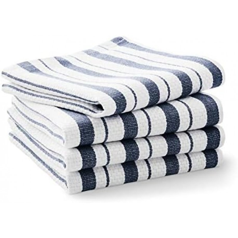 Williams-Sonoma Classic Striped Dishcloths, Dishrags, Navy Blue (Set of 4)