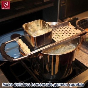 Premium Grade Stainless Steel Spaetzle Maker with Comfort Grip Handle Traditional German Egg Noodle Maker