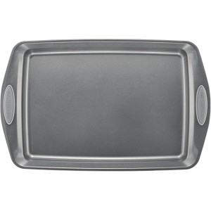 Rachael Ray Nonstick Bakeware Set with Grips, Nonstick Cookie Sheets / Baking Sheets - 3 Piece, Gray with Sea Salt Gray Grips