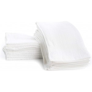Simpli-Magic Cotton Washcloths White, 40 Pack, Size: 12”x12”