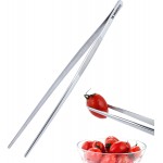 12 Inch Kitchen Tweezers Fine Tweezer Tongs, MSY BIGSUNNY Stainless Steel Food Tweezers Multi-function Precision Serrated Tips Cooking Tongs Kitchen Serving Tong