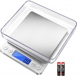 Fuzion Digital Kitchen Scale 3000g/ 0.1g, Pocket Food Scale 6 Measure Modes, LCD, Tare, Digital Scale Grams and Ounces with 2 Trays for Food, Cooking, Nutrition, Reptiles(Battery Included)